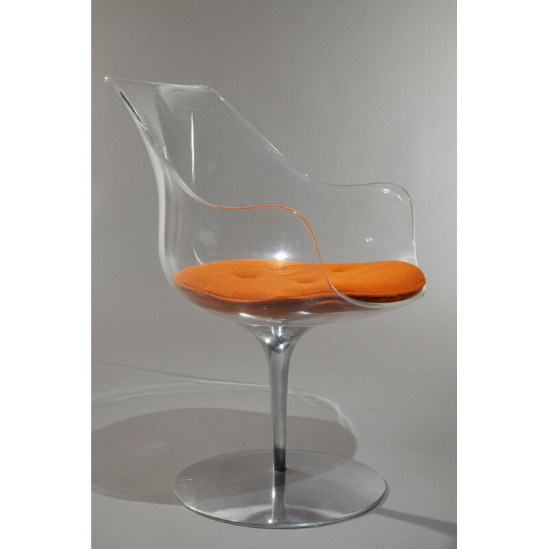 Champagne armchair in plexiglas and aluminum, Estelle and Erwin LAVERNE - 1970s