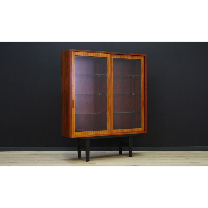 Vintage Hundevad bookcase in rosewood and glass 1970