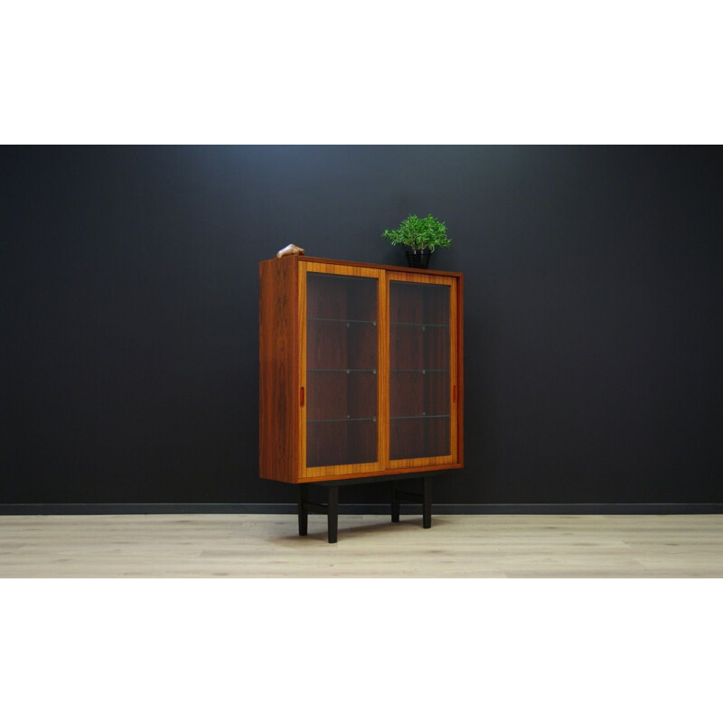 Vintage Hundevad bookcase in rosewood and glass 1970