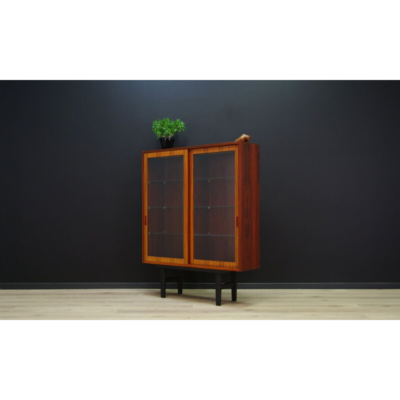 Vintage Hundevad bookcase in rosewood and glass 1970