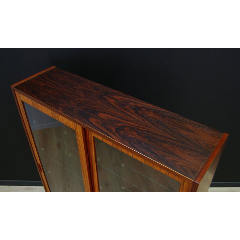 Vintage Hundevad bookcase in rosewood and glass 1970