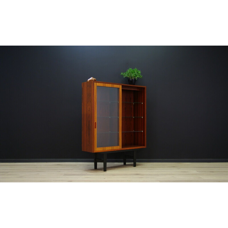 Vintage Hundevad bookcase in rosewood and glass 1970