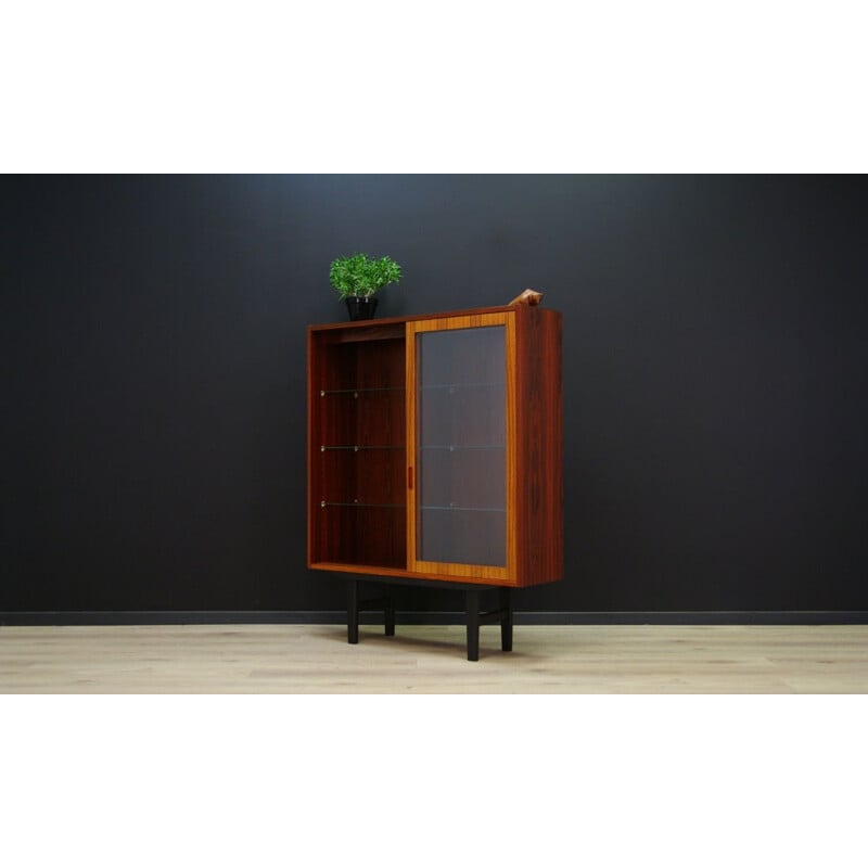 Vintage Hundevad bookcase in rosewood and glass 1970