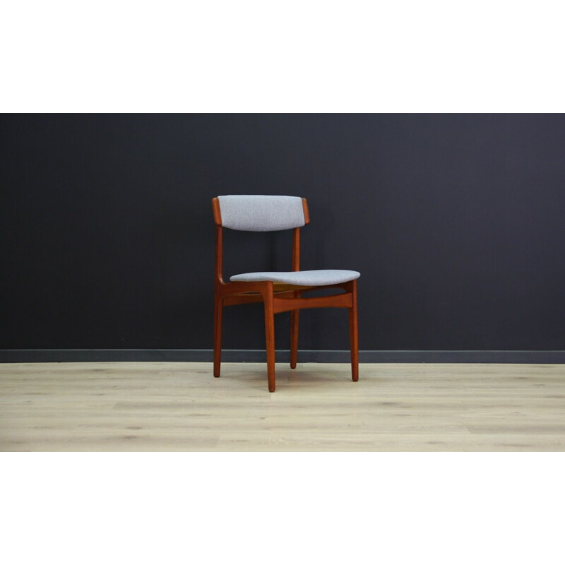 Set of 5 vintage danish chairs for T.S.M in teak and gray fabric