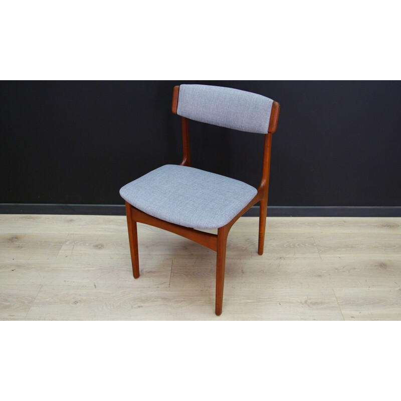 Ensemble de 5 chaises vintage danoises pour T.S.M en teck et tissu gris
