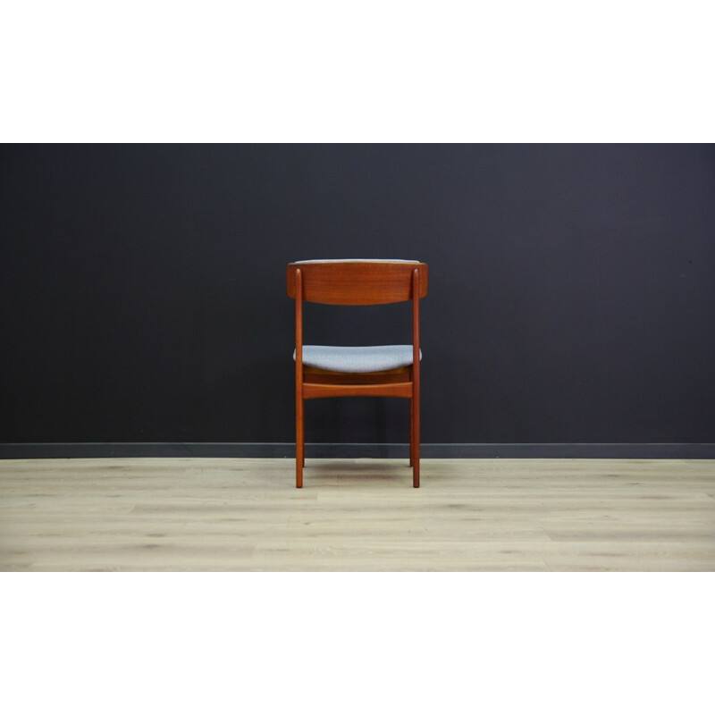 Ensemble de 5 chaises vintage danoises pour T.S.M en teck et tissu gris
