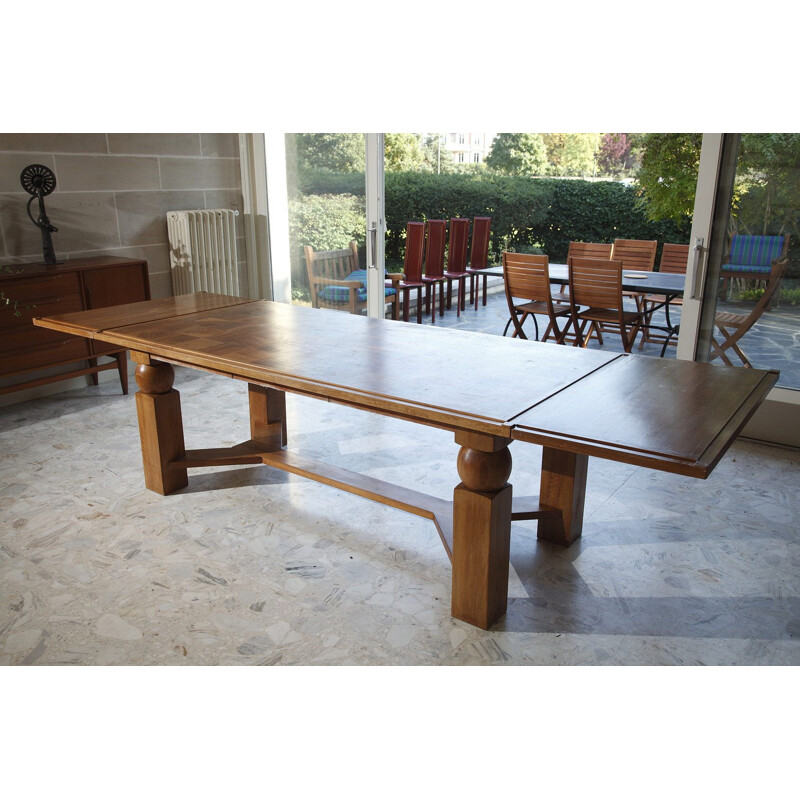 Table vintage française de Baptistin Spade en bois naturel 1950