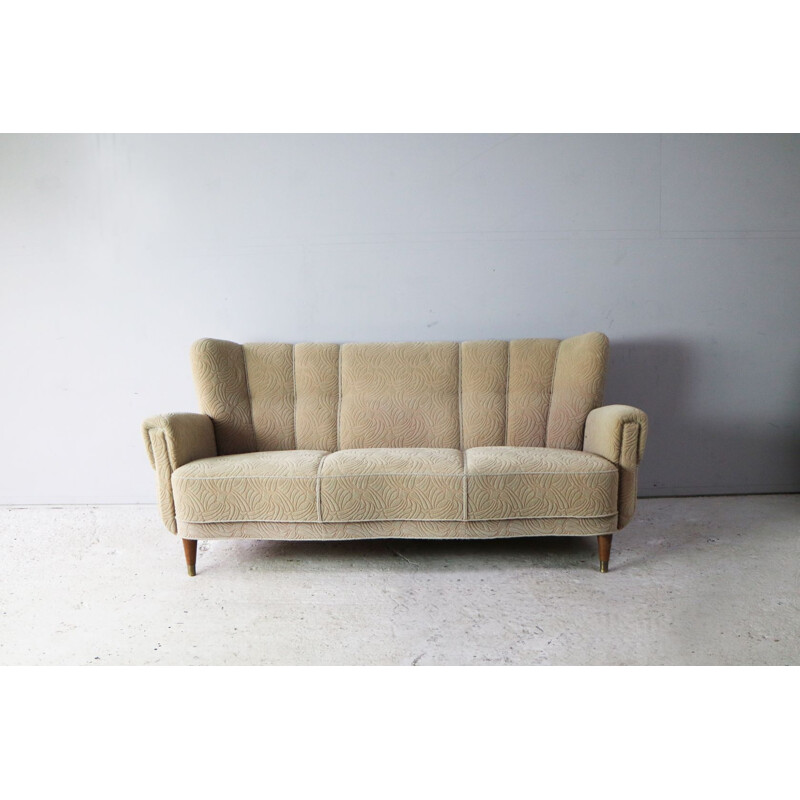 Scandinavian beige sofa in wool