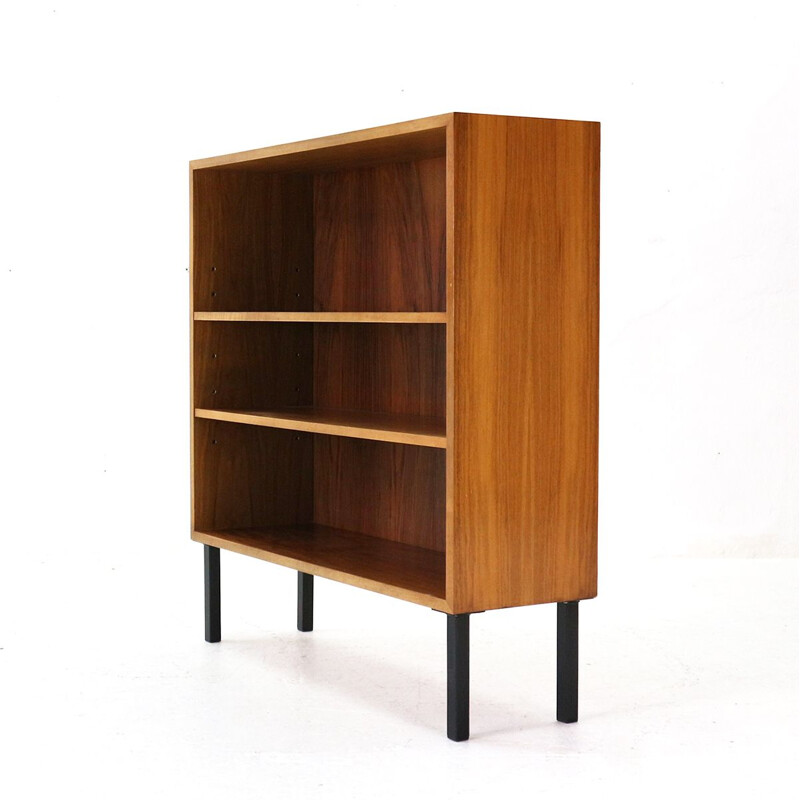 Vintage bookshelf in walnut and steel