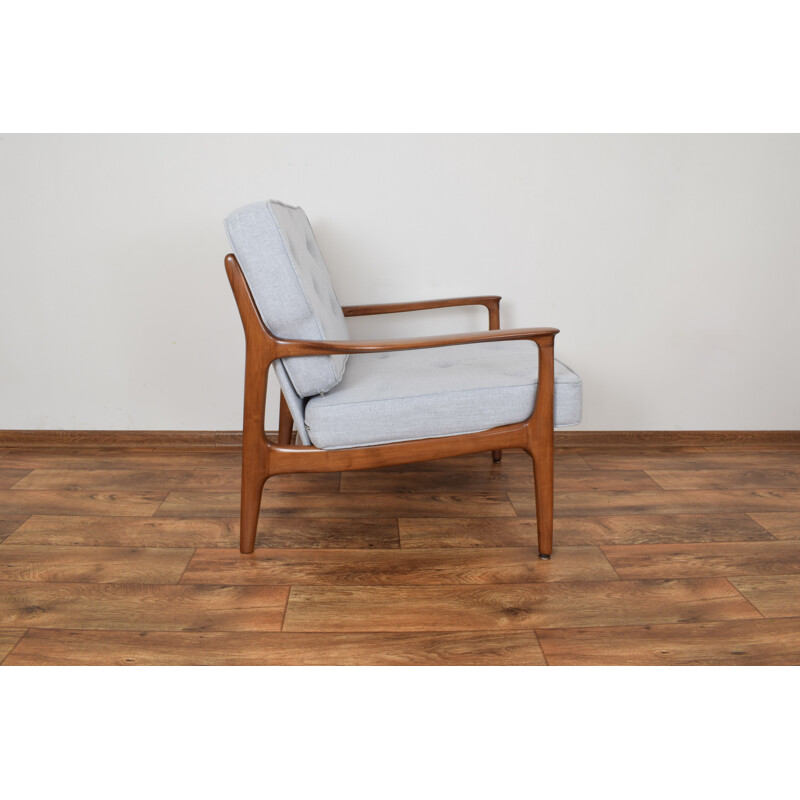 Grey armchair in teak by Eugen Schmidt for Soloform