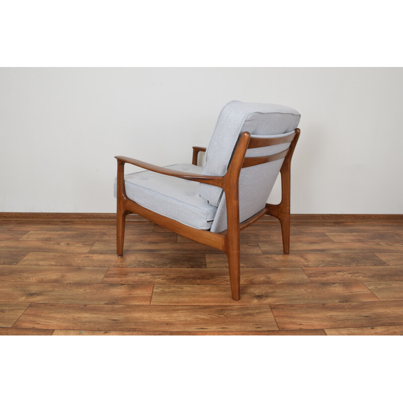 Grey armchair in teak by Eugen Schmidt for Soloform