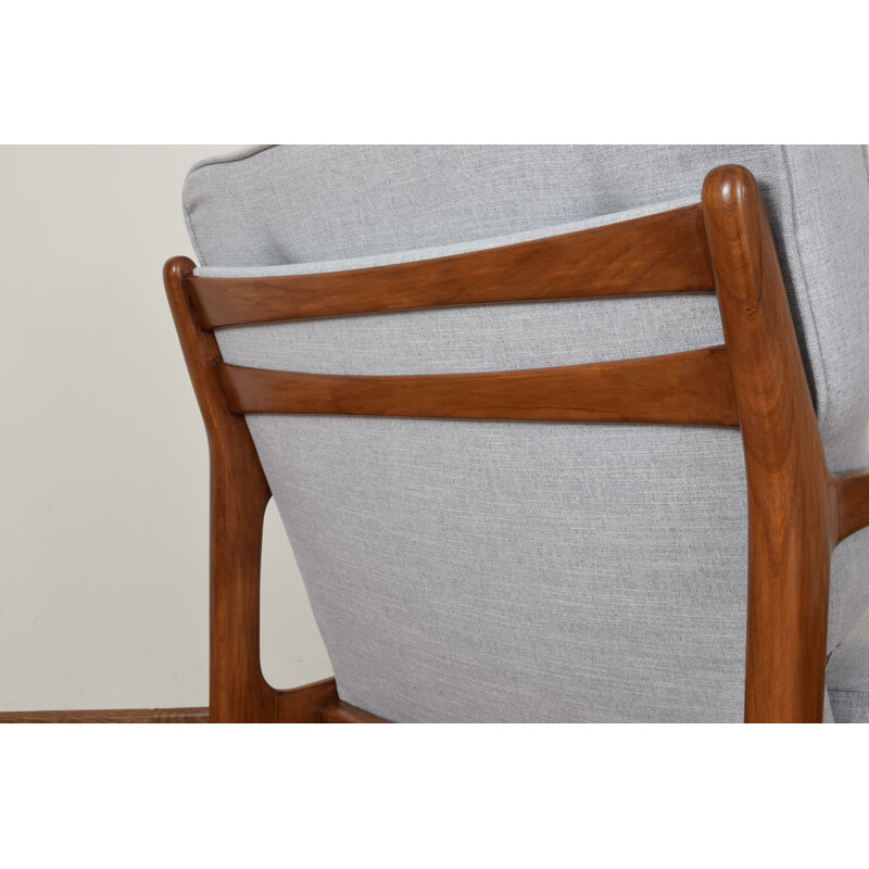 Grey armchair in teak by Eugen Schmidt for Soloform