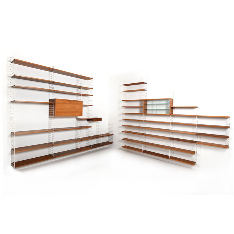 Vintage shelving system in teak by Nisse Strinning