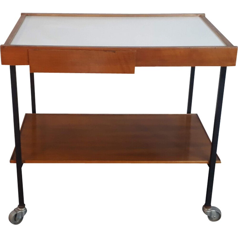 Vintage german trolley for Félix Diller in wood and formica 1960