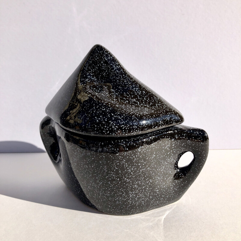 Black tea set in ceramic of Vallauris