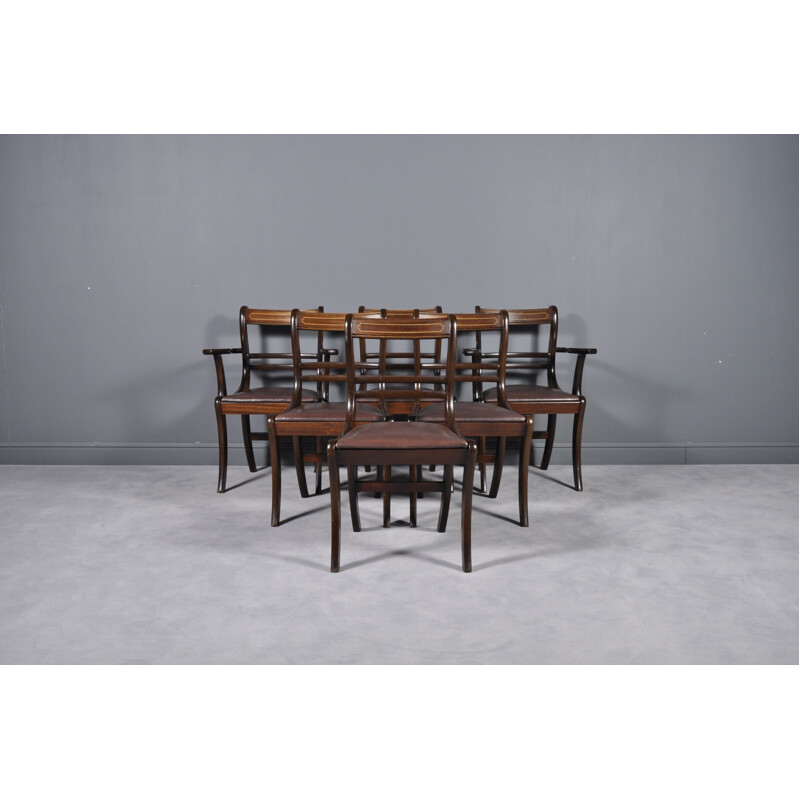 Set of 6 vintage chairs in mahogany
