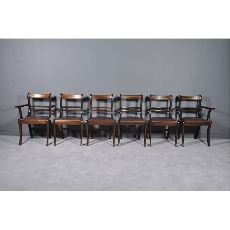 Set of 6 vintage chairs in mahogany