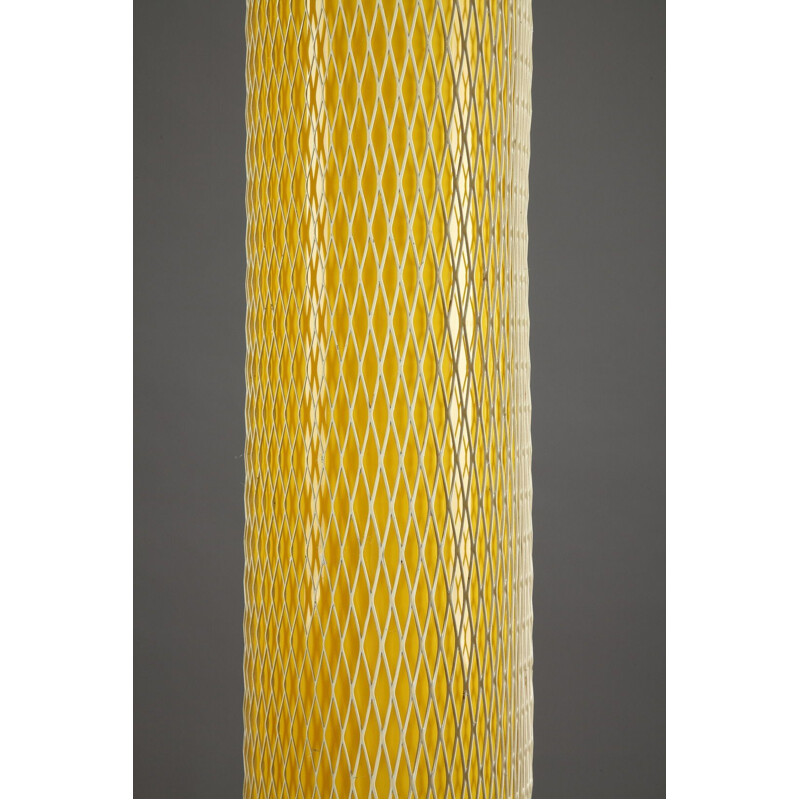 Yellow floor lamp in metal and plastic