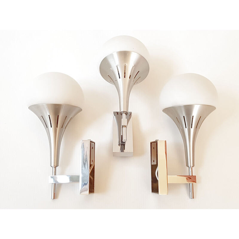 Set of 3 wall lamps by Gaetano Sciolari