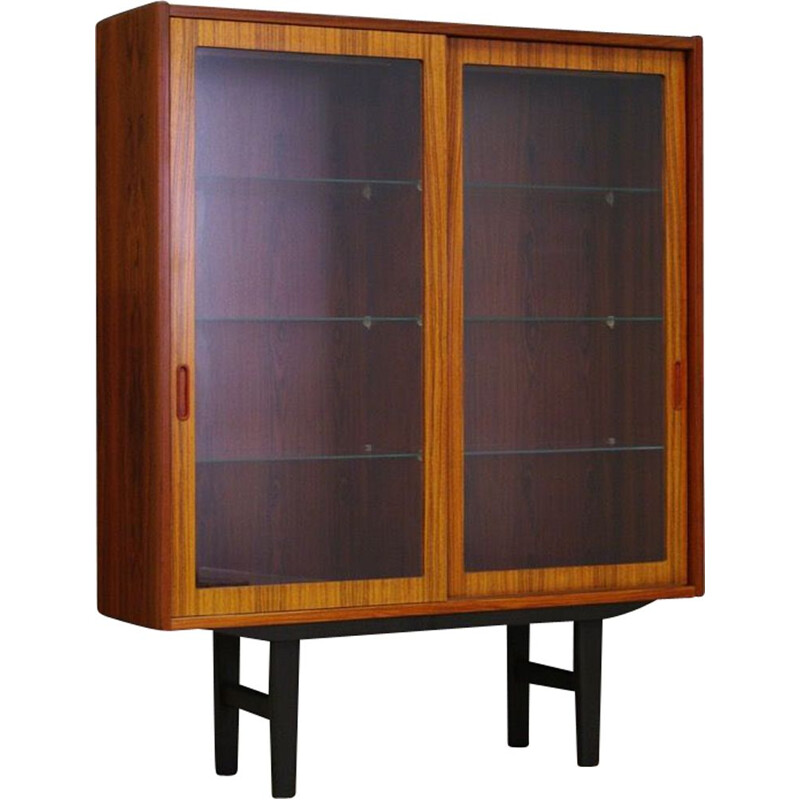 Vintage Hundevad bookcase in rosewood and glass 1970