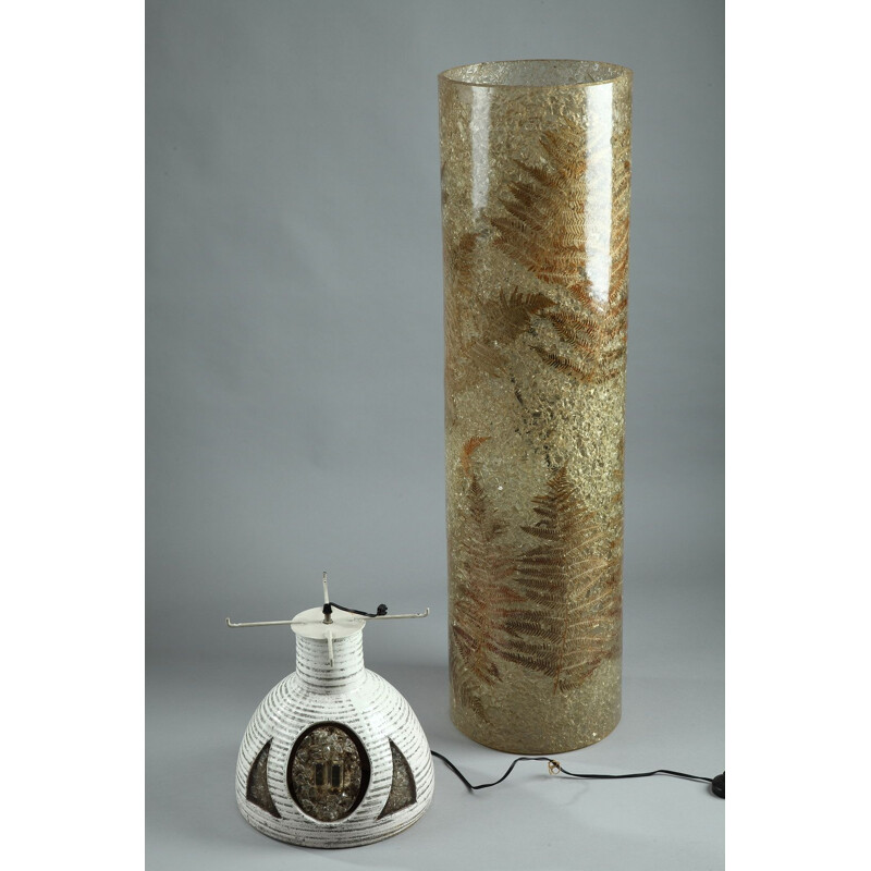 Vintage resin and ceramic lamp by Accolay