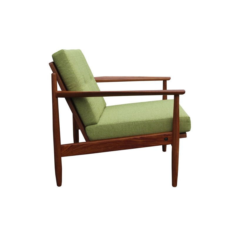 Vintage green armchair in teak