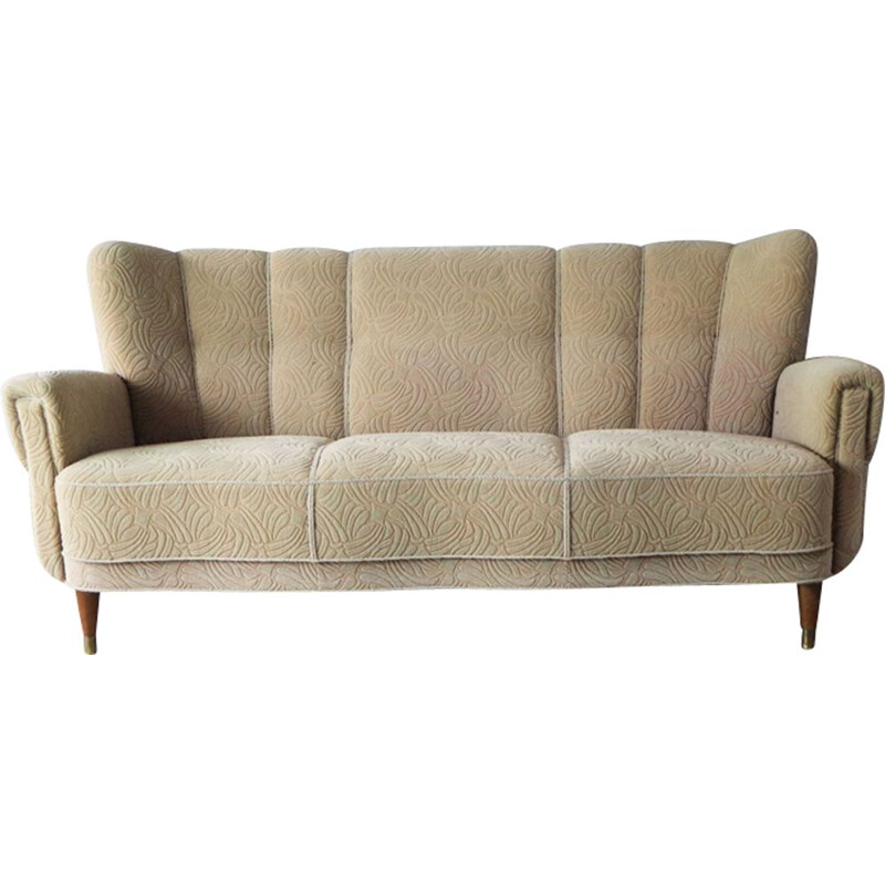 Scandinavian beige sofa in wool