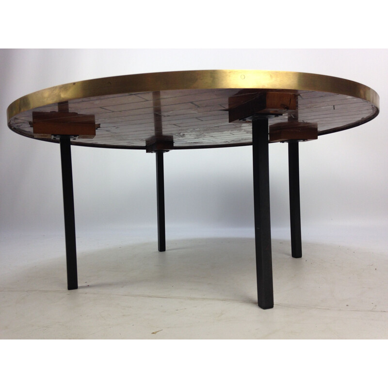 Vintage round coffee table by Berthold Muller