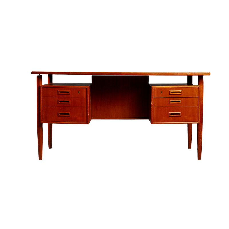 Vintage Danish teak desk by Dansk Mobelproducent