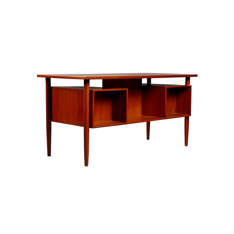 Vintage Danish teak desk by Dansk Mobelproducent