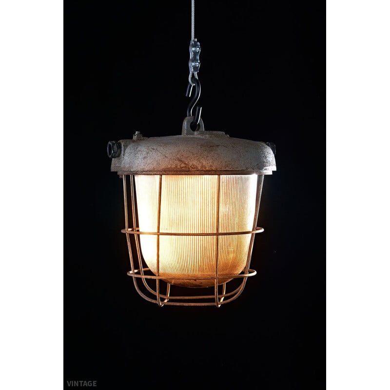 Vintage OS-200 P Industrial hanging lamp raw