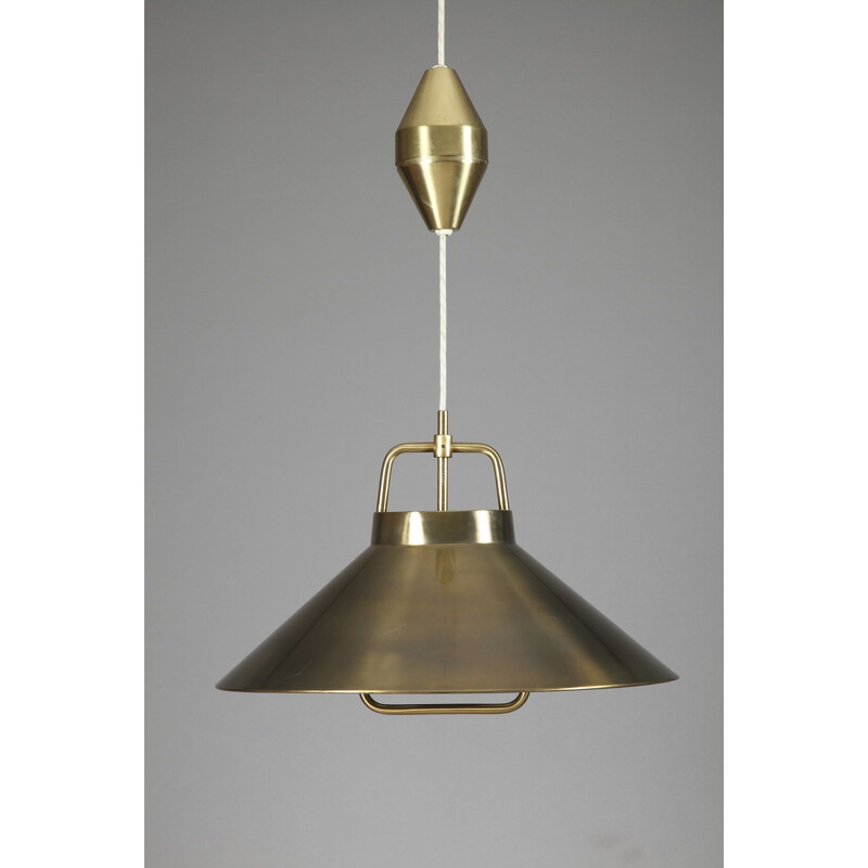 Vintage brass hanging lamp by Frits Schlegel to Lyfa