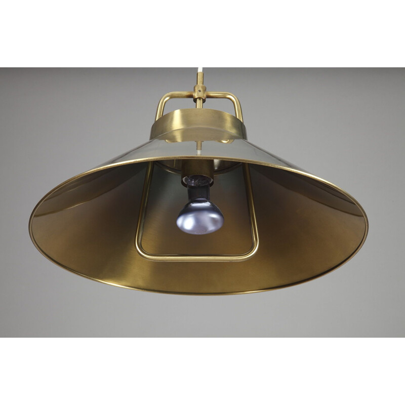 Vintage brass hanging lamp by Frits Schlegel to Lyfa