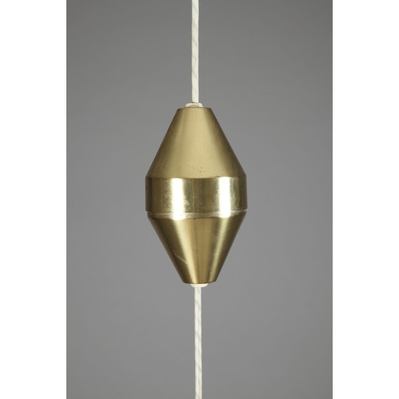 Vintage brass hanging lamp by Frits Schlegel to Lyfa