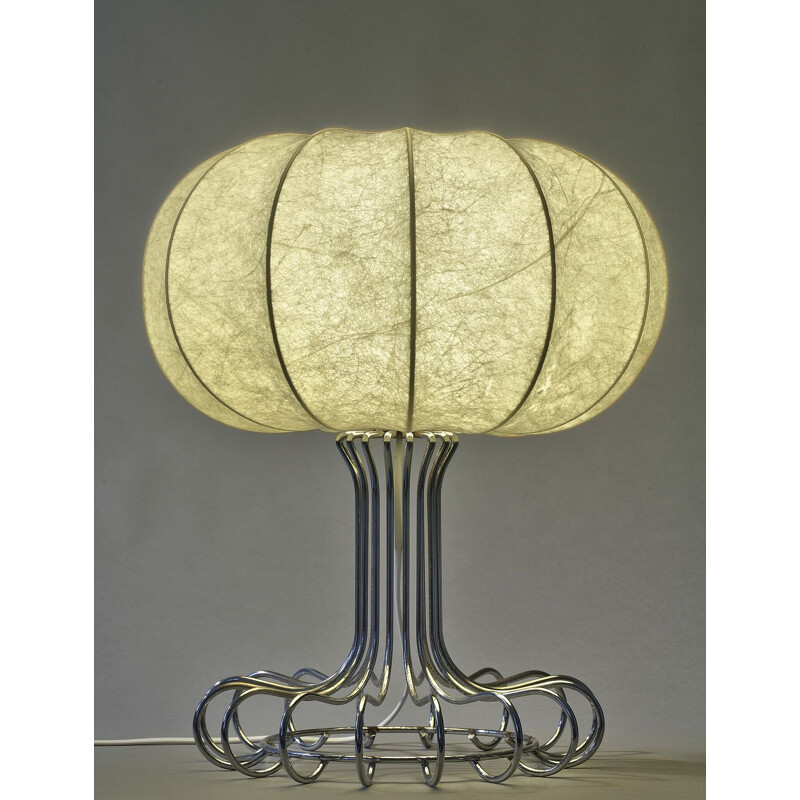 Lampe vintage en métal et membrane par Achille Castiglioni