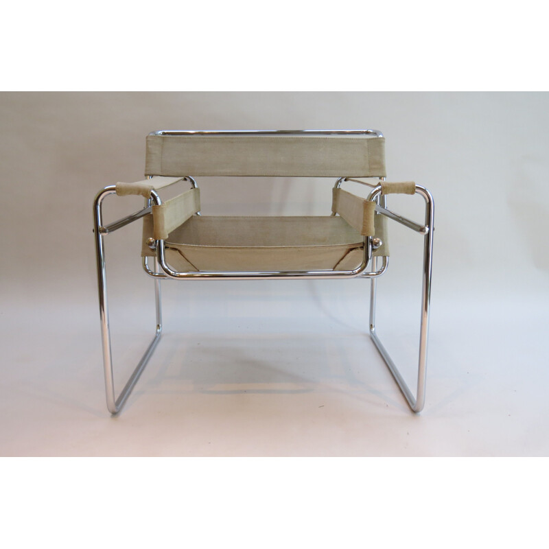 Vintage Wassily B3 chair by Marcel Breuer for Gavina in canvas