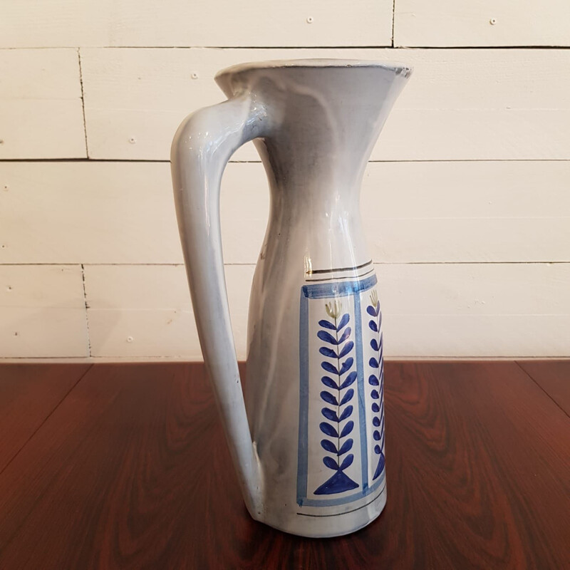 Vintage large pitcher in Vallauris ceramic by Roger Capron