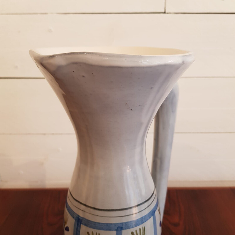 Vintage large pitcher in Vallauris ceramic by Roger Capron
