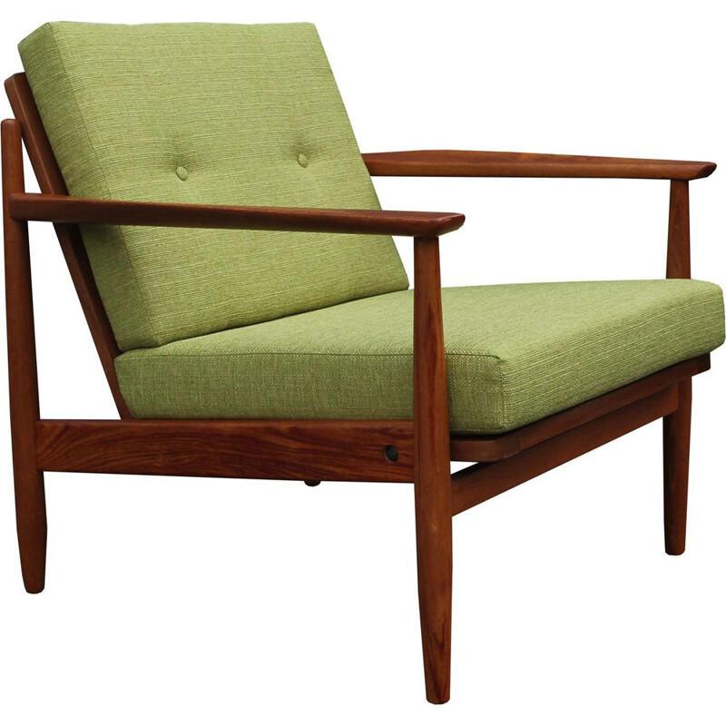 Vintage green armchair in teak