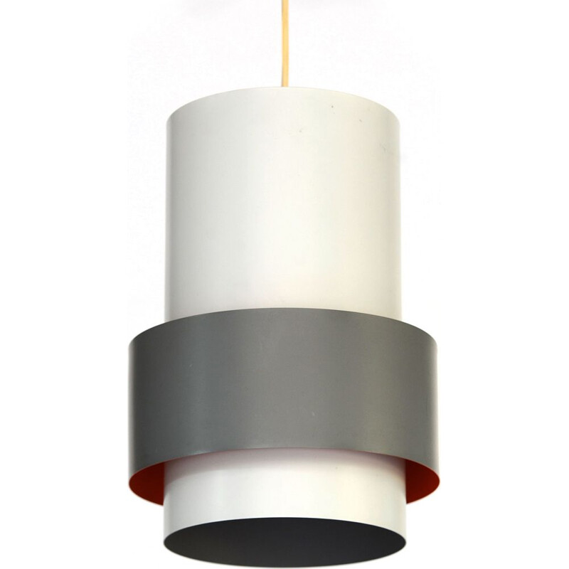 Grey pendant light in metal by Jo Hammerborg