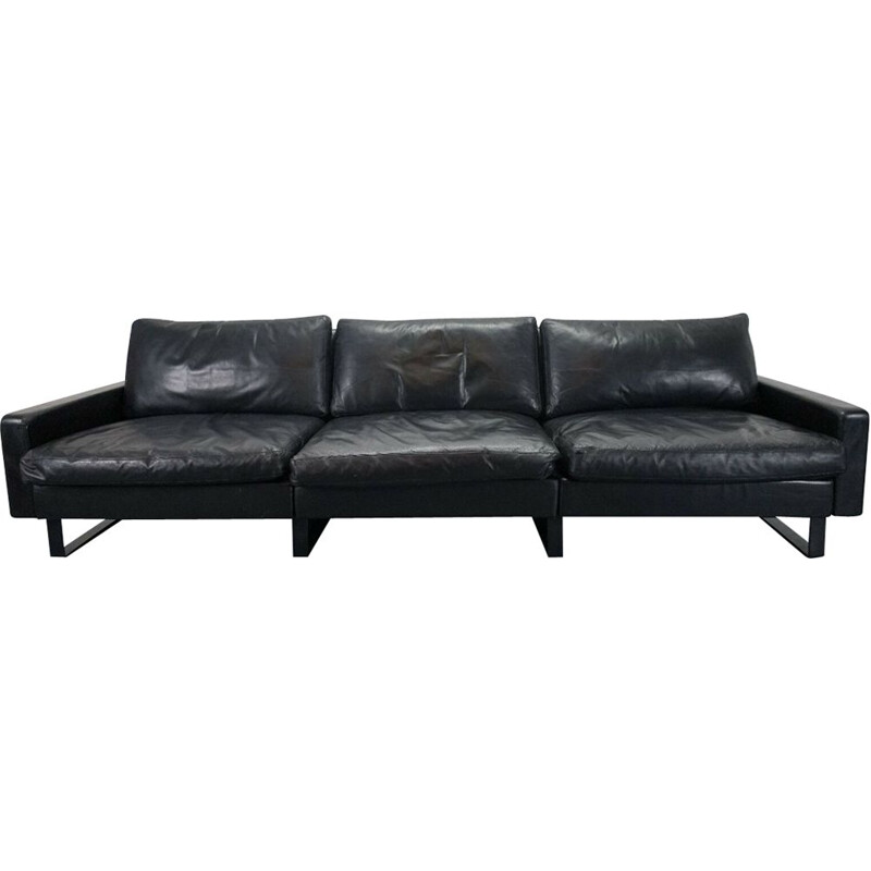 Conseta sofa in black leather