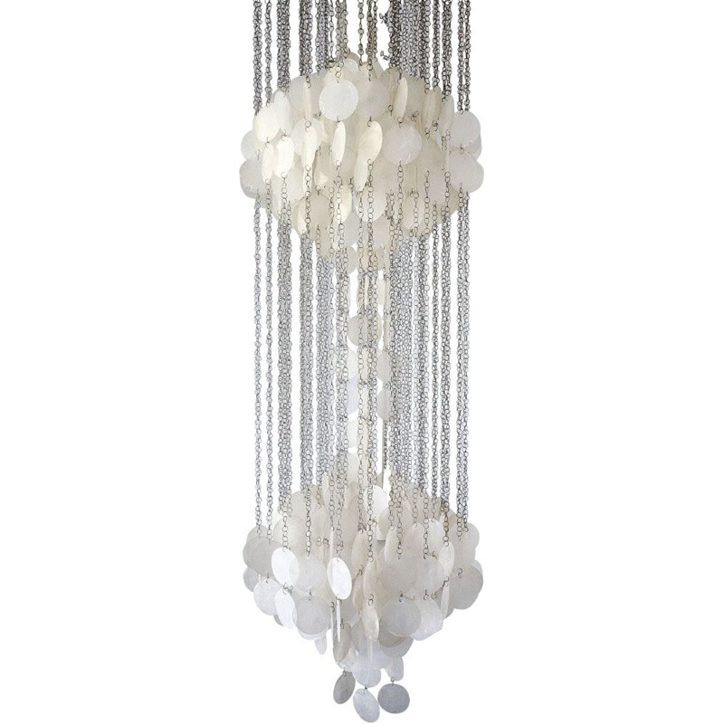 Vintage Fun hanging lamp for Verner Panton in mother-of-pearl 1960