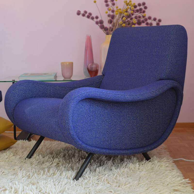 Fauteuil vintage Zanuso bleu