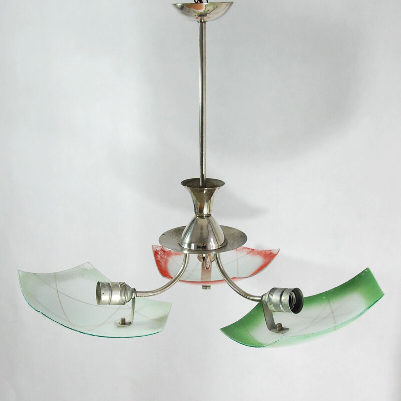 Vintage 3-armed chandelier by Kasiński Poznań