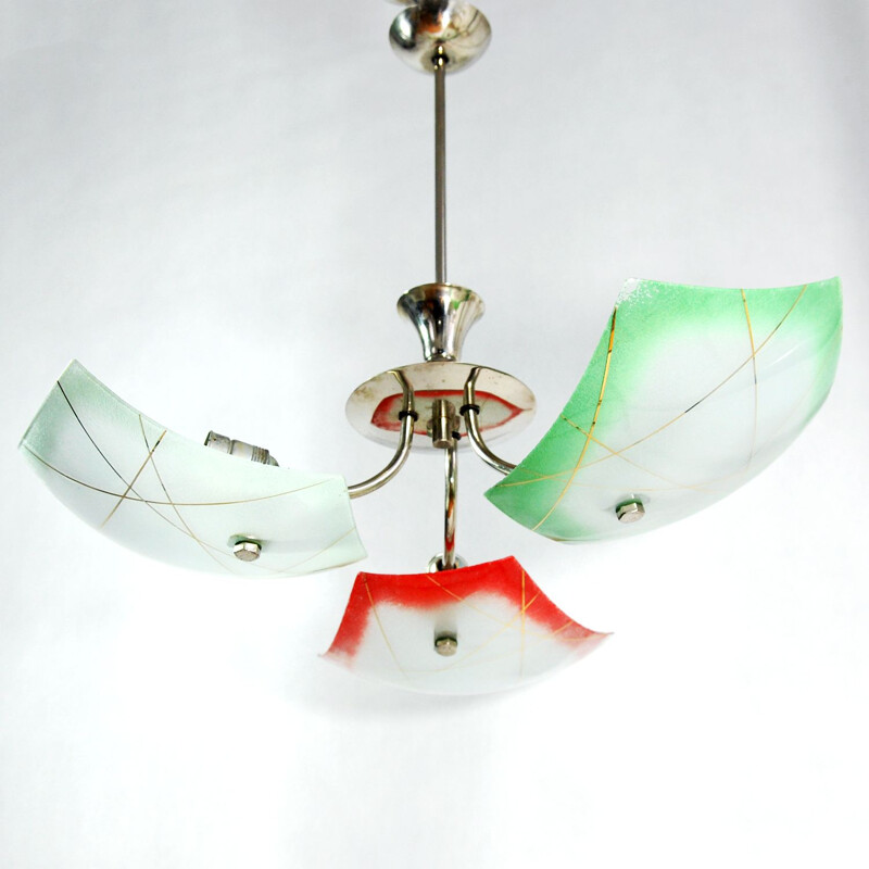 Vintage 3-armed chandelier by Kasiński Poznań