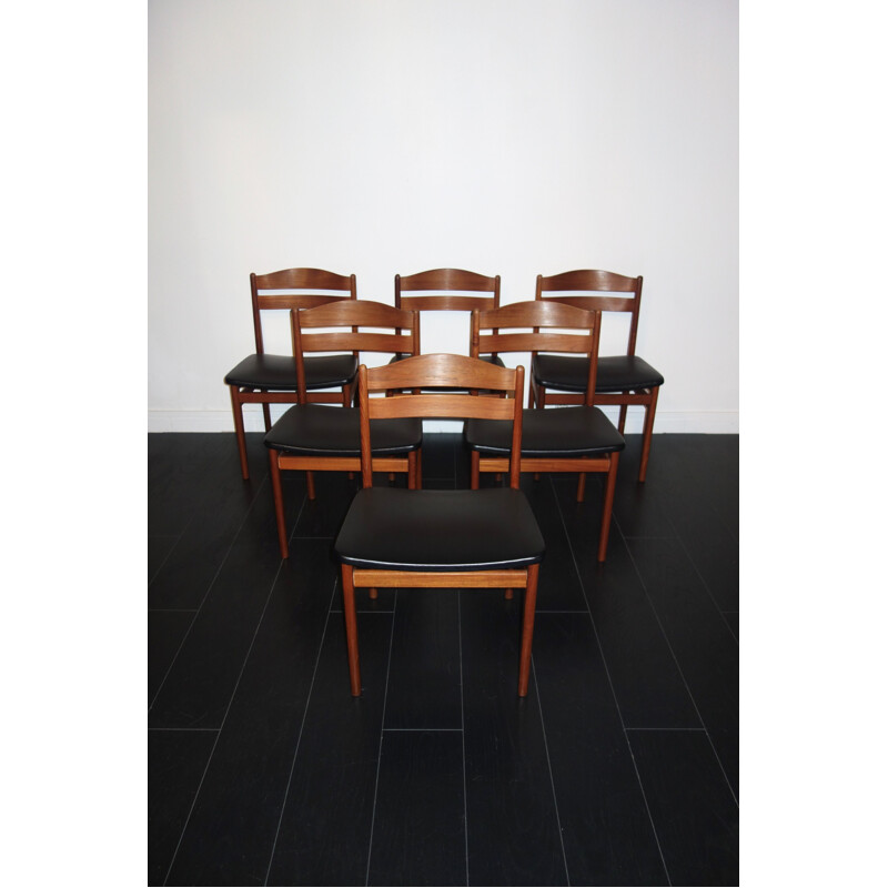 Set of 6 vintage chairs Scandinavian by Boltinge Møbelfabrik