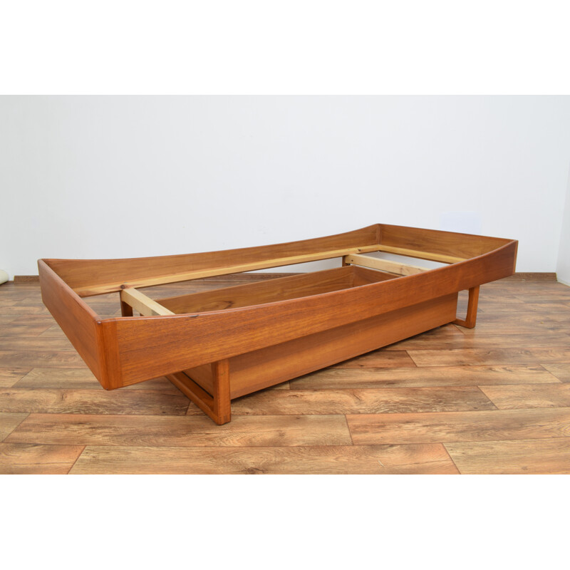 Vintage danish teak bed for Poul Hundevad 1960s