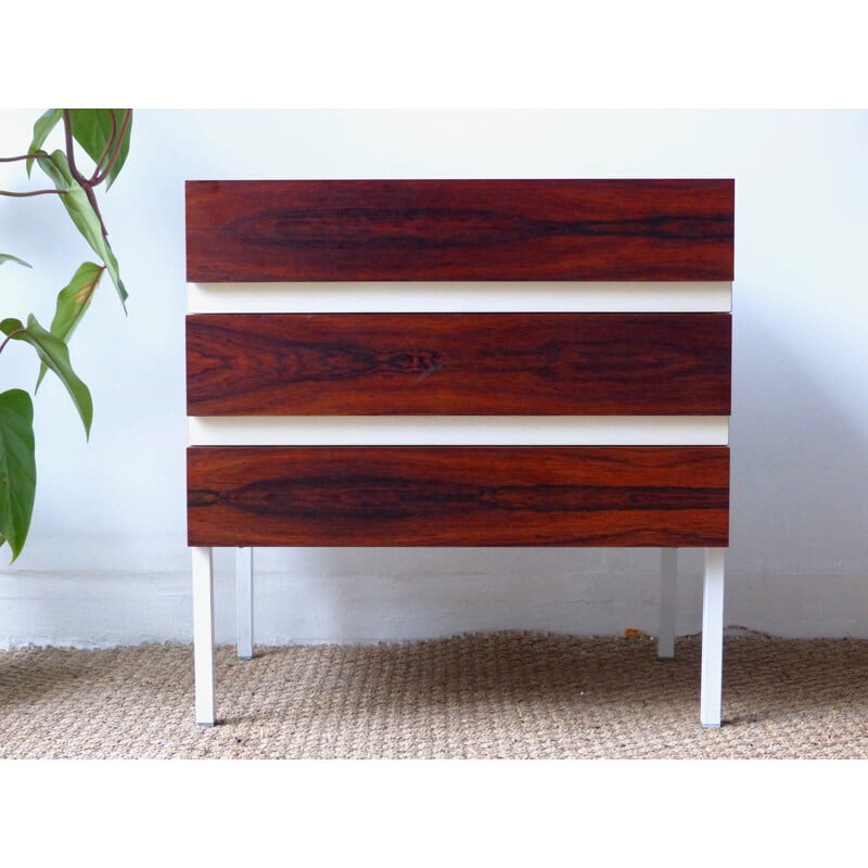 Vintage chest of drawers for Interlubke in rosewood and melamine