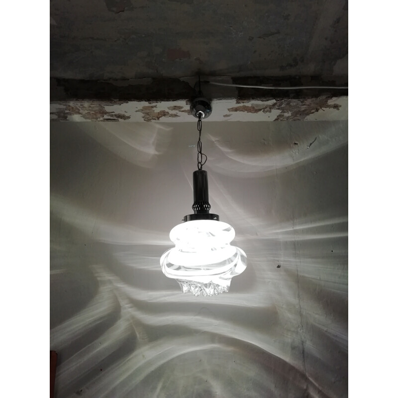 Luz de teto de vidro Vintage "Zebre" de Murano