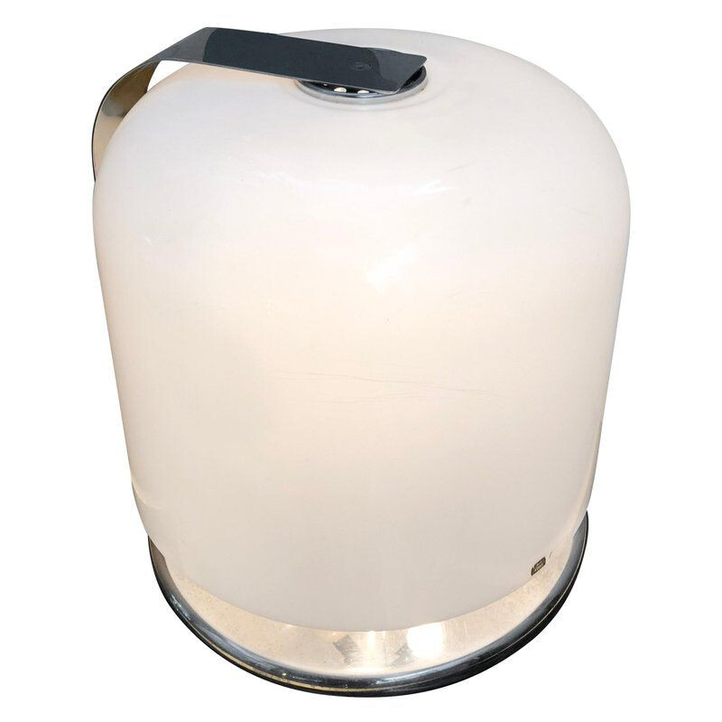 White table lamp in plastic by Luigi Massoni